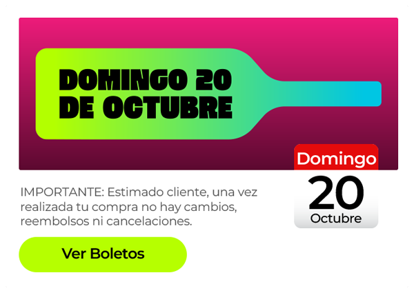 Domingo 20 de Octubre Val'Quirico, Precio Boletos mes de julio de 2024 desde $ 180 mxn hasta VIP $ 1.350 mxn