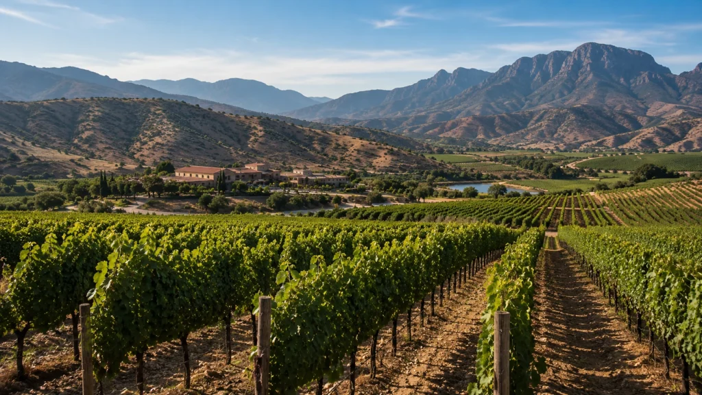 Regiones vitivinícolas de México donde se produce vino mexicano entre viñedos y paisajes vinícolas
